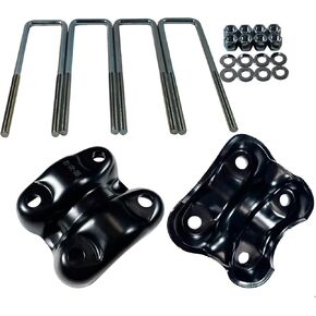 4PCS Square U-Bolts 2.5" Wide Leaf Springs 8.75" Long Replacement for 1988-2019 Chevy Silverado GMC Sierra 1500, with Hardware, Zinc Coated Finish