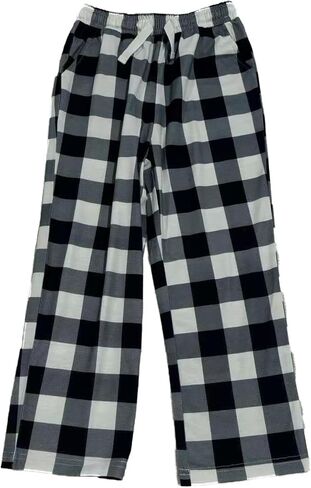 PATPAT Unisex Kids Plaid Pajama Pants – Soft Lounge Sleep Bottoms with Elastic Waist and Pockets, Ages 5–14 Years in Saudi Arabia