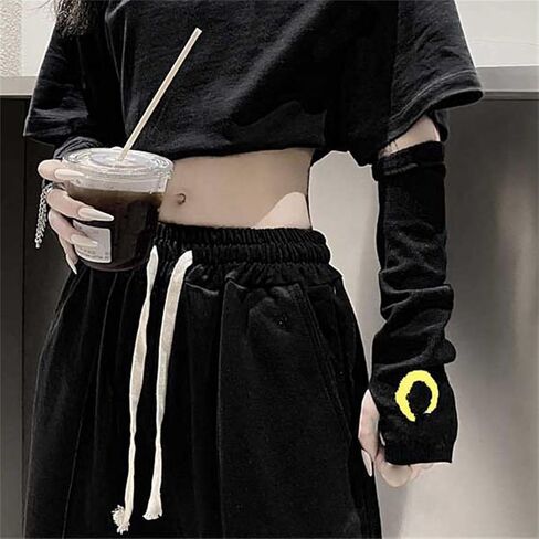 Punk Alt Arm Warmers for Women Knitted Y2k Fashion Goth Long Rave Emo in Kuwait