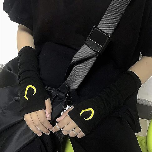 Punk Alt Arm Warmers for Women Knitted Y2k Fashion Goth Long Rave Emo in Kuwait
