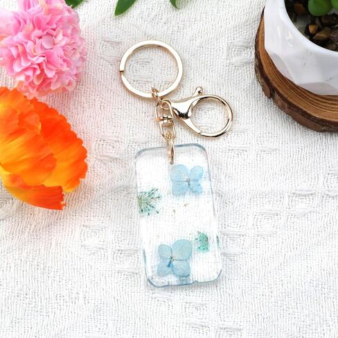 Dried Pressed Flower Keychain,Handmade Floral Resin Keychain,Flower Gifts for Mom Sister Bestie Wife Girlfriend in Saudi Arabia