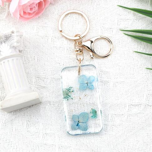 Dried Pressed Flower Keychain,Handmade Floral Resin Keychain,Flower Gifts for Mom Sister Bestie Wife Girlfriend in Saudi Arabia