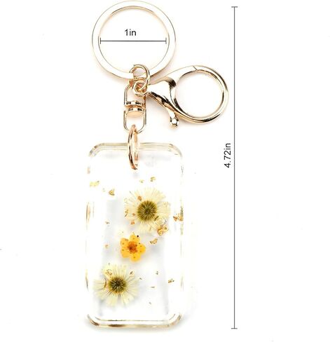 Dried Pressed Flower Keychain,Handmade Floral Resin Keychain,Flower Gifts for Mom Sister Bestie Wife Girlfriend in Saudi Arabia