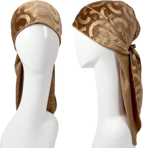 Red by Kiss Bow Wow X Power Wave Pattern Velvet Durag ، Soft & Stretchy ، Ultimate Pussion ، Fit & Treasable (Dragon Black) in Saudi Arabia