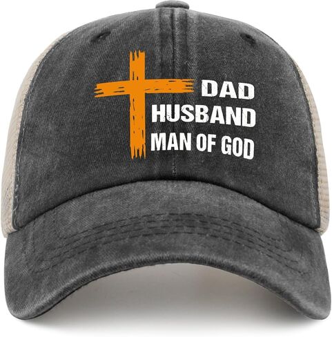 Dad Husband Man God Hat for Women Humor Christian Cross Caps Men Trucker Hat Cycling Cap with Design Unique Gifts in Saudi Arabia