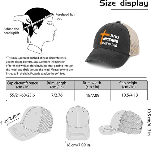 Dad Husband Man God Hat for Women Humor Christian Cross Caps Men Trucker Hat Cycling Cap with Design Unique Gifts in Saudi Arabia