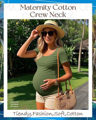 Neer 3 Pack Women's Maternity Shirts Cotton Short Sleeve Pregnancy Tee Tops Soft Crew Neck Mama Clothes Basic Tunic Blouse in Saudi Arabia