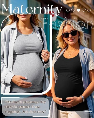 Neer 3 Pack Women's Maternity Shirts Cotton Short Sleeve Pregnancy Tee Tops Soft Crew Neck Mama Clothes Basic Tunic Blouse in Saudi Arabia