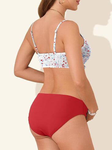 الصيف Mae كشكش الأمومة ملابس السباحة من قطعتين منخفضة البيكيني شيرريد بدلة حمام الحمل المدخنة in Kuwait