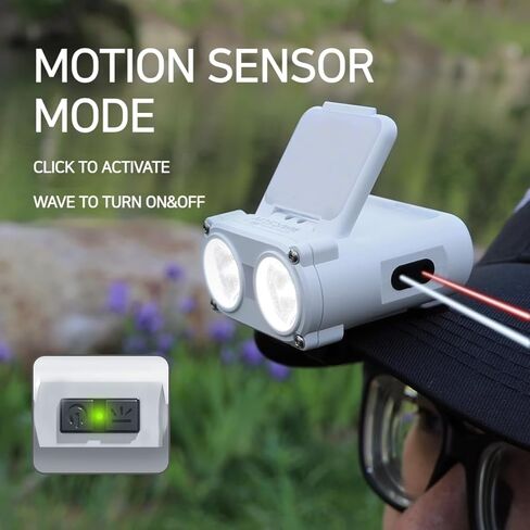 WARSUN Headlamp Rechargeable, 90° COB LED Head Lamp with Motion Sensor, 5 Modes & IPX5 Water-Resistant LED Head Light for Night Running, Fishing, Cycling, Camping in Kuwait