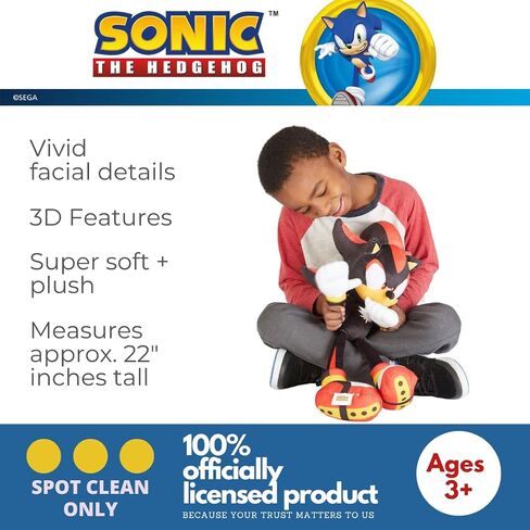 Franco Sonic Shadow The Hedgehog Anime Kids Bedding Super Soft Plush Cuddle Pillow Buddy, One Size, (Officially Licensed Product) in Saudi Arabia