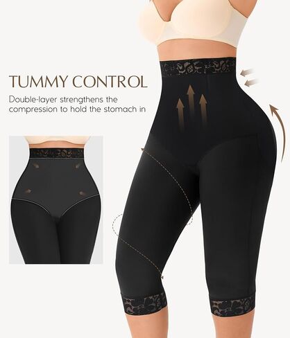 MERYOSZ Shapewear Tummy Control Shorts Body Shaper High Waisted Butt Lifting Panties Thigh Slimmer Capri Girdles in Saudi Arabia