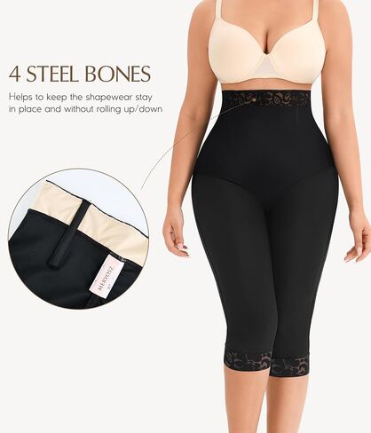 MERYOSZ Shapewear Tummy Control Shorts Body Shaper High Waisted Butt Lifting Panties Thigh Slimmer Capri Girdles in Saudi Arabia