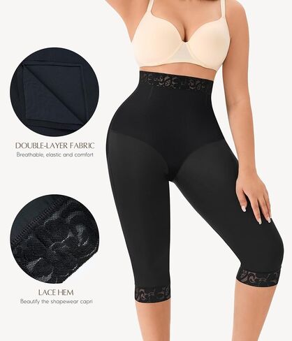 MERYOSZ Shapewear Tummy Control Shorts Body Shaper High Waisted Butt Lifting Panties Thigh Slimmer Capri Girdles in Saudi Arabia