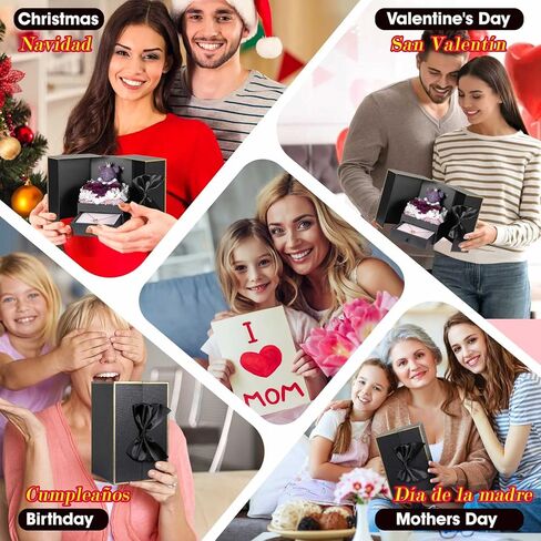 ADDWel Mothers Day Gifts for Mom from Daughter and Son, Unique Mom Birthday Gift Idea, Preserved Real Roses with I Love You in 100 Languages Mom Necklace, Cool Present to Mother Mama in Kuwait