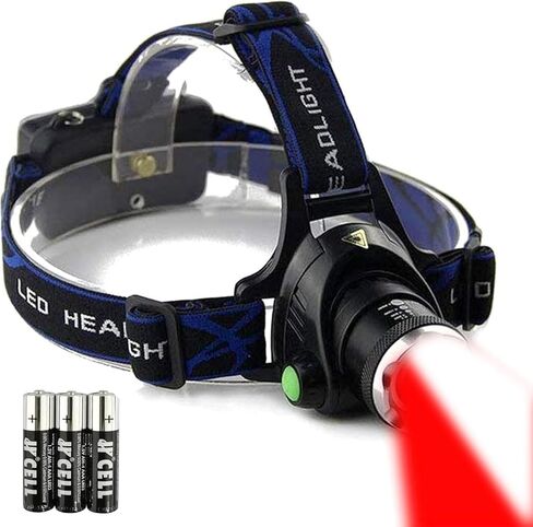 Blue Light Headlamp 3 Modes Zoomable Blue Headlamp for Hunting Fishing in Kuwait