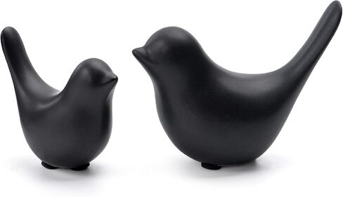 Notakia Small Birds Statues Home Decor Modern Style Birds Decorative Ornaments for Living Room, Bedroom, Office Desktop, Cabinets (Black 2Pcs) in Kuwait