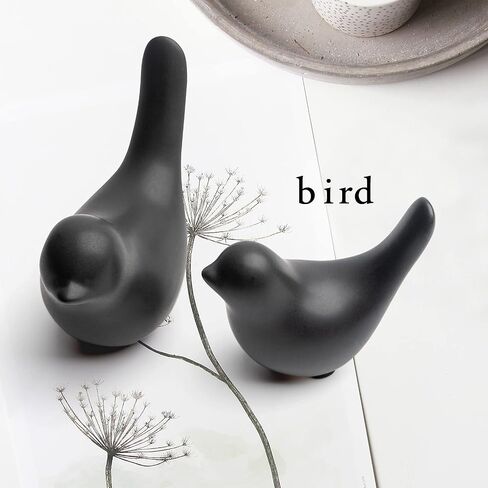 Notakia Small Birds Statues Home Decor Modern Style Birds Decorative Ornaments for Living Room, Bedroom, Office Desktop, Cabinets (Black 2Pcs) in Kuwait