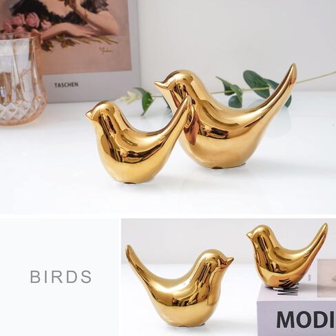 Notakia Small Birds Statues Home Decor Modern Style Birds Decorative Ornaments for Living Room, Bedroom, Office Desktop, Cabinets (Black 2Pcs) in Kuwait
