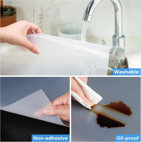 Shelf Liner,Non-Adhesive Drawer Liner,Food-Grade Material for Kitchen Cabinets Liner,Non-Slip Cupboard Liners Kitchen Drawer Liners Bathroom Shelves Liners (12 inches x 20 Feet x 4 Rolls) in Saudi Arabia
