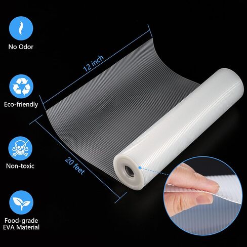 Shelf Liner,Non-Adhesive Drawer Liner,Food-Grade Material for Kitchen Cabinets Liner,Non-Slip Cupboard Liners Kitchen Drawer Liners Bathroom Shelves Liners (12 inches x 20 Feet x 4 Rolls) in Saudi Arabia