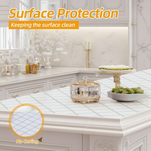 Drawer and Shelf Liner for Kitchen Cabinets, Non-Adhesive Strong Grip Cabinet Liners for Dressers, Durable Waterproof Anti Slip Cupboard Liner, White/Sliver, 12 in x 10 Feet in Saudi Arabia