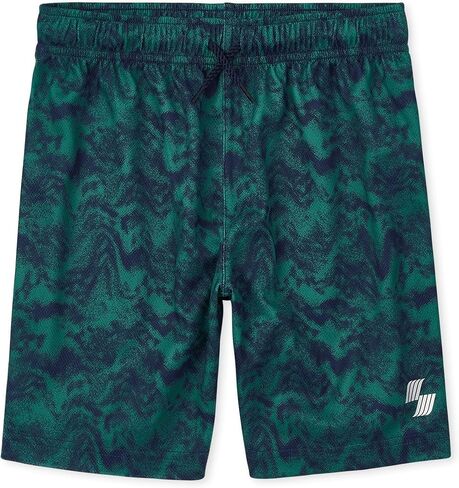 The Children's Place Boys' Basketball Shorts, Navy Print, Small in Kuwait