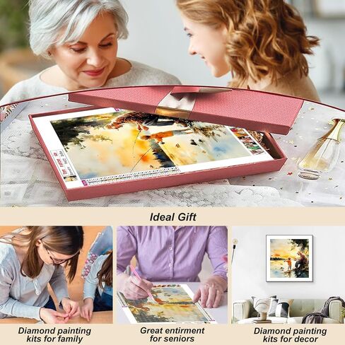 FHBUBPUP Starry Night Diamond Painting Kits for Adults, Starry Sky Diamond Art Kits, Full Drill Round Gem Art, DIY Landscape Paint with Diamond Beads Home Decor Craft Gift 12x12 inch in Saudi Arabia