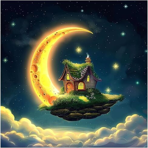 FHBUBPUP Starry Night Diamond Painting Kits for Adults, Starry Sky Diamond Art Kits, Full Drill Round Gem Art, DIY Landscape Paint with Diamond Beads Home Decor Craft Gift 12x12 inch in Saudi Arabia