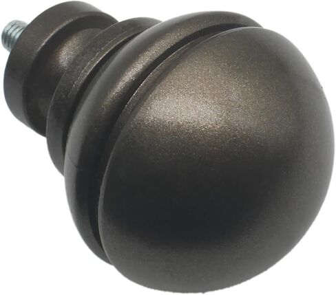 HAJZXH 2 Pcs 5/8 Inch Curtain Rod End Cap Finials Round Shape Drapery Rod End Caps Decorative Rod Replacement finials with M5 Screws for Curtain Rods(Black) in Saudi Arabia