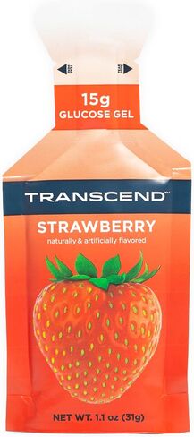 Transcend Foods Strawberry Gel (1.1 oz, Pack of 24) Energy Gel Strawberry Flavor, Fast-Acting Carb Gel – Caffeine Free, Gluten Free in Saudi Arabia
