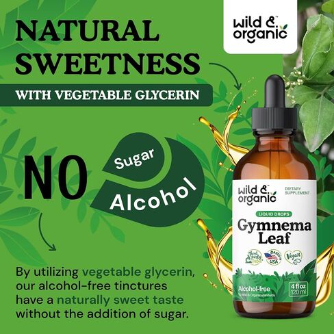 قطرات مستخلصات البرية والعضوية - قطرات Sylvestre - مكملات صالة رياضية خالية من السكر - مكملات Sylvestre - صبغة Gurmar القائمة على مسحوق - قطرات سائلة خالية من الكحول - 4 أوقية. in Kuwait