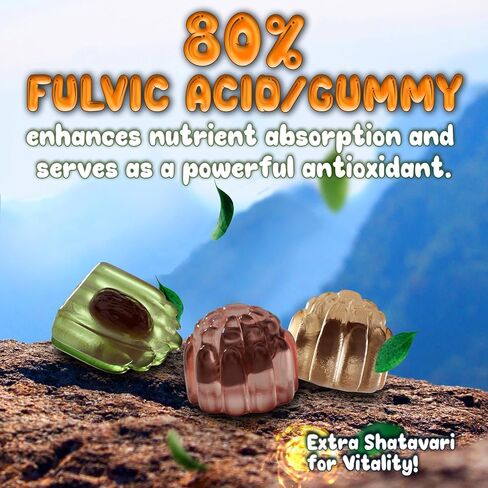 Pure Himalayan Shilajit Gummies - High Potency Gold Grade Resin - Energy Boost and Immune Support for Men and Women with Ashwagandha and Shatavari - 60 Gummy - Peach & Mango in Saudi Arabia