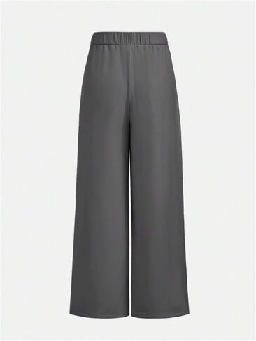 OYOANGLE Girl's Pleated Wide Leg Pants Button Zipper Fly High Waisted Long Trousers with Pocket in Saudi Arabia