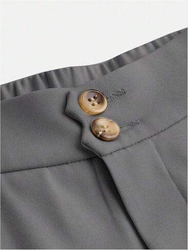 OYOANGLE Girl's Pleated Wide Leg Pants Button Zipper Fly High Waisted Long Trousers with Pocket in Saudi Arabia