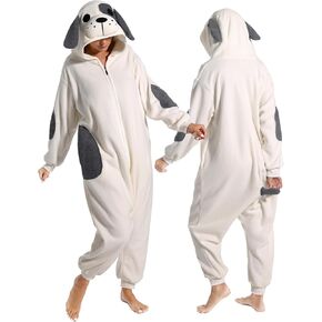 vavalad Dog Costume for Adults Animal Cosplay Dog Onesie Costume Pajamas Women Men
