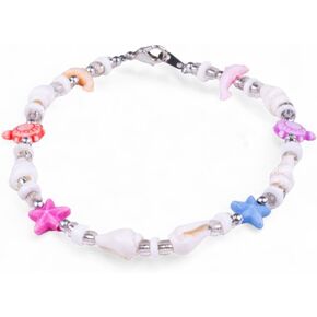 Bluerica Sishell Anklet مع سحر Sealife - مجوهرات شاطئية مصنوعة يدويًا