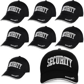 Ramede 8 PCS Security Hat Baseball Ball Cap مطرزة على غطاء أمان قابل للتعديل للرجال للرجال إكسسوارات نساء (أسود أبيض)
