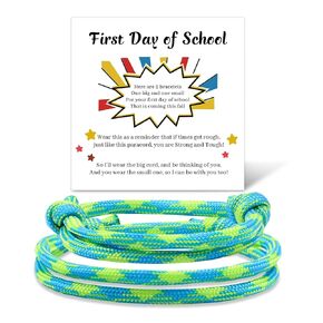 Back to School Gifts Mommy and Me Bracelets Kindergarten School Supplies First Day of School Bracelet Adjustable Bracelets for Girls Boys Gift