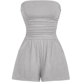 Auxdio Women Summer Summer Disual Bardless Romper Offless Off Houtter Bleittuits 2025 Beach Vacationals
