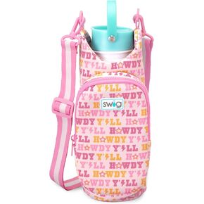 Swig Life Water Bottle Sling Bag, Water Bottle Holder with Adjustable Strap, Water Bottle Carrier Bag with Zippered Phone Pocket, Holds 36oz Water Bottles, Water Bottle Accessories (Paradise)