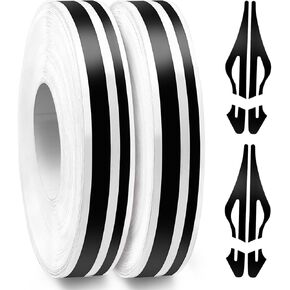 pin Striping Tape for Cars, Vinyl Stripe 2 Pack, Logo Motorcycle Home DIY Door Instrument Trim 32 feet (Black)