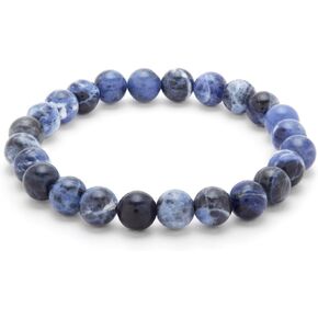 EVE'S ADDICTION Men's Sodalite Agate Bead Bracelet - Bracelet for Men - Birthday Gift for Him - Gifts for Dad