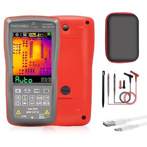 2 in1 Thermal Imaging with 10000 Counts Multimeter Function Infrared Camera Pixels ISR240x240 Image Resolution 240x240 2.8 inch Touchscreen -20℃ to 550℃ Temperature Range 5 Color Palettes