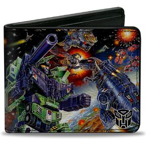 Hasbro Wallet ، Bifold ، Transformers Constructicon Devastator Dinobots Battle Scene ، Levegan Leather