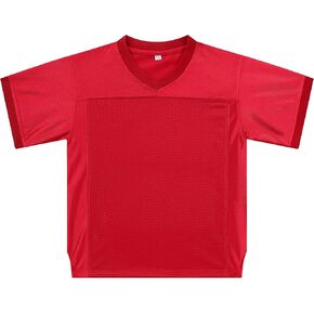 Blank Youths Football Jersey Mesh Athletic Football Shirt Practice Sports Uniform