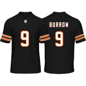 Custom Mens/Youth Football Stitched T-Shirt for Sports Fan Black/Orange No Brand/Logos
