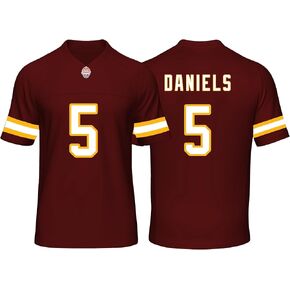 Custom Mens/Youth Football Stitched T-Shirt for Sports Fan Burgundy No Brand/Logos