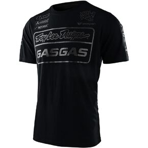 Troy Lee Designs Motorcycle Motocross Racing T Shirts, TLD GASGAS Team Short Sleeve TEE (Black Reflective, Medium)