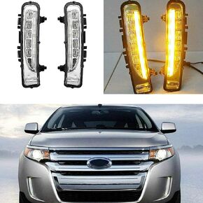 MotorFansClub LED Daytime Running Lights Fit for Ford Edge 2011 2012 2013 2014 DRL Fog Lamp LED with Turn Signal